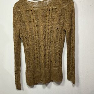 Garnet Hill Women's Cable Knit Sweater - Tan